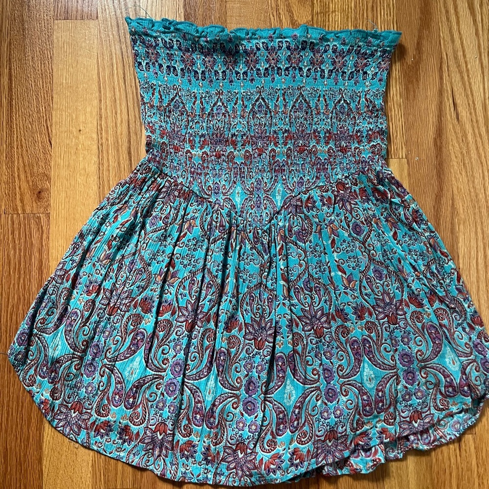🌻Boho chic strapless dress